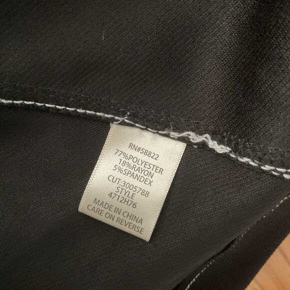 Max Studio Top Womens Size Large Black Stretch Twill Contrast Stitch 3/4 Sleeve - Picture 4 of 4